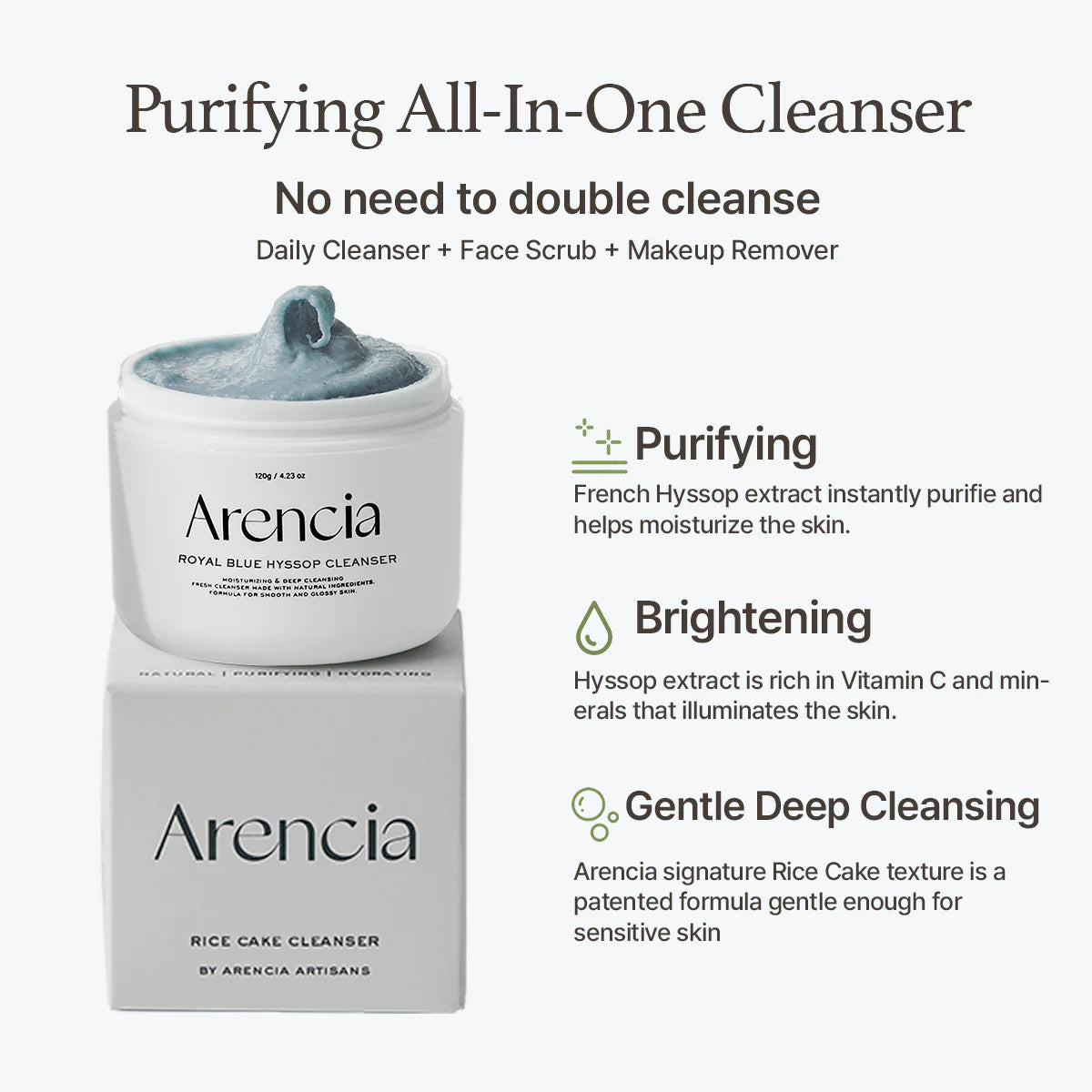 Blue Hyssop Rice Mochi Cleanser