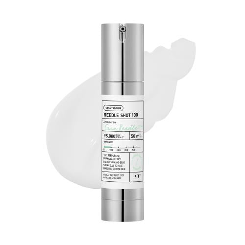 VT Reedle Shot 100 – sleek serum bottle with microneedle skin-refining formula