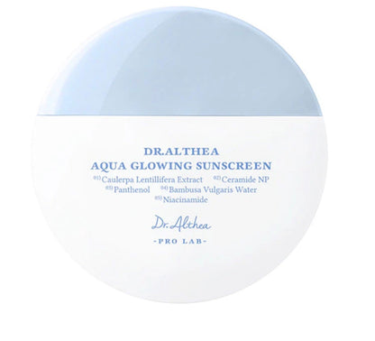 Dr. Althea Aqua Glowing Sunscreen SPF50+ protector solar hidratante y luminoso.