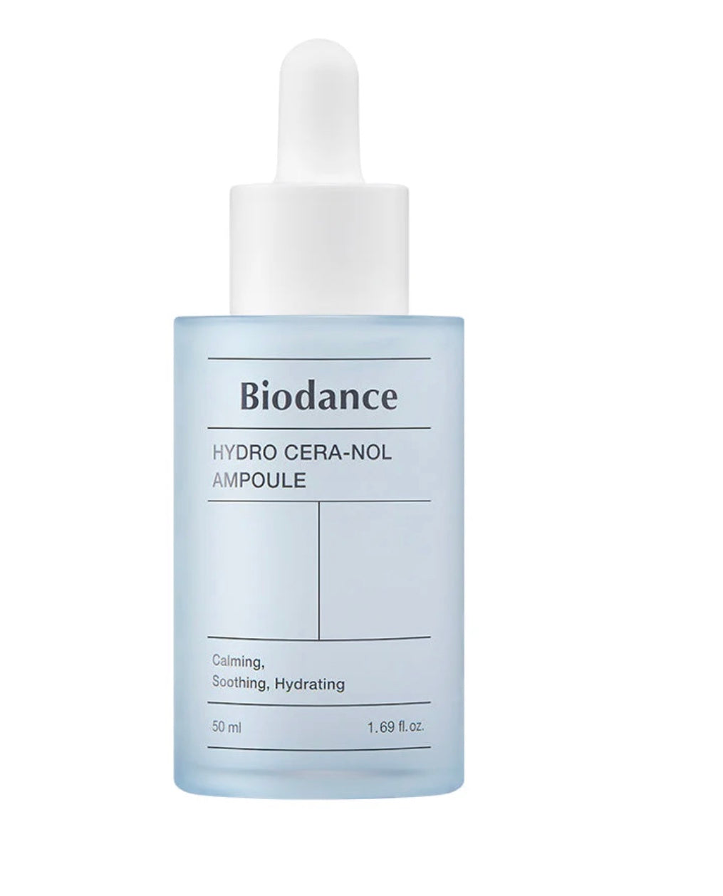 Ampolla Biodance Hydro Cera-Nol sobre fondo blanco.