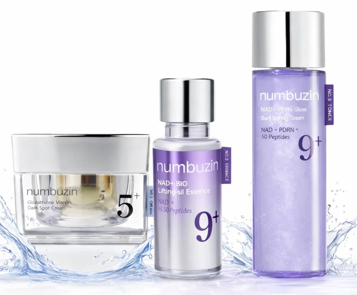 Set No.5 + No.9 | Rutina Iluminadora y Reafirmante con Glutatión y NAD+ (Toner, Essence y Crema)