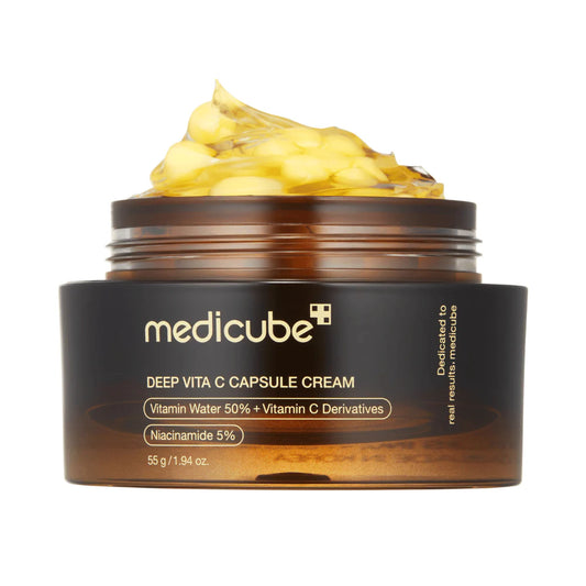 Medicube Deep Vita C Capsule Cream – brightening cream with vitamin C capsules in elegant jar