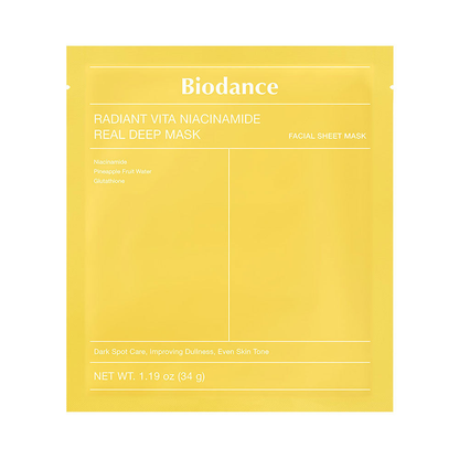 Biodance Radiant Vita Niacinamide Real Deep Mask – mascarilla de hidrogel iluminadora.