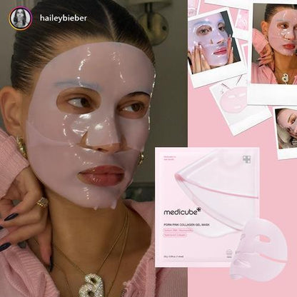 Textura de la Medicube PDRN Pink Collagen Mask – gel hidratante y reafirmante.