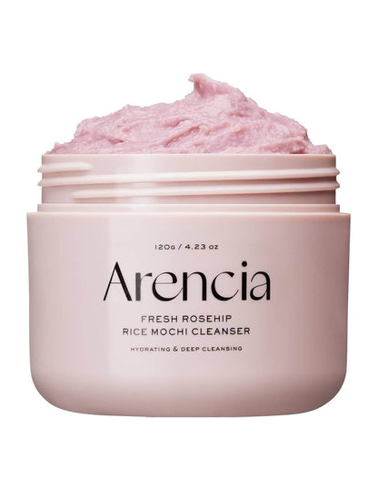 Arencia Fresh Rosehip Rice Mochi Cleanser – limpiador suave con textura mochi.